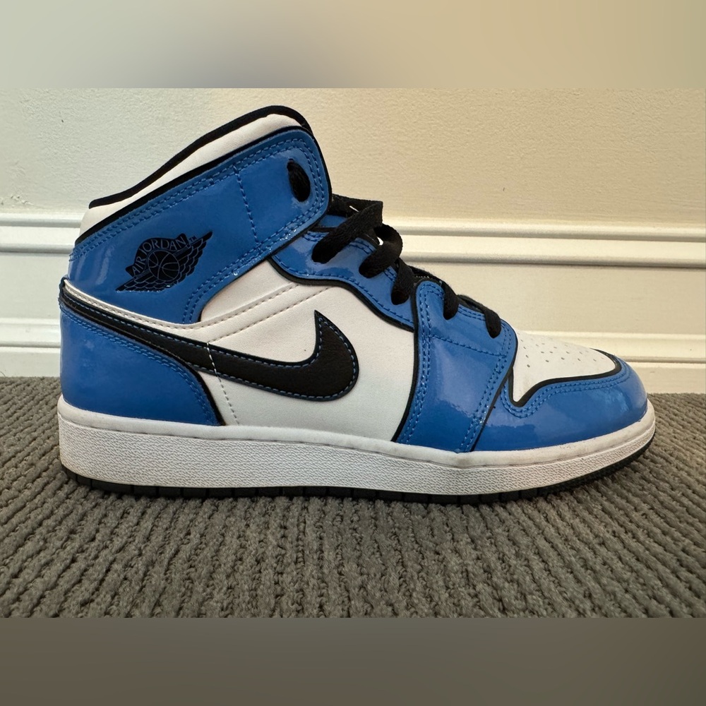 Nike Air Jordan Kids Sneakers in Blue, White, and Black